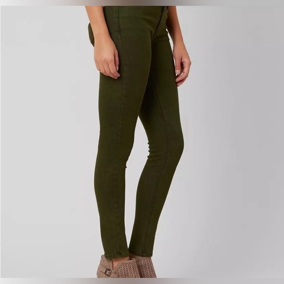 Just Black Skinny Jeans In Olive Green Color, Size 28P - Picture 2 of 6